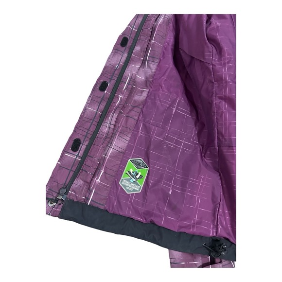 Columbia Omni Tech Jacket Women Sz M Purple Plaid No Liner Waterproof Shell Only - Picture 11 of 13